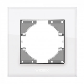 Frame white glass single horizontal VIDEX BINERA VF-BNFRG1H-W