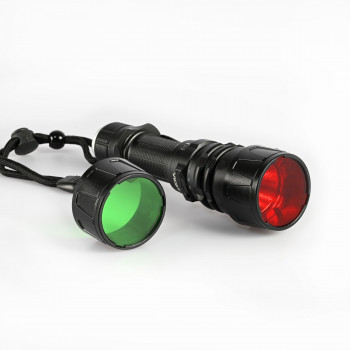 LED Portable Flashlight Tactical (Red/Green light filters) VIDEX VLF-AT265 2000Lm 6500K