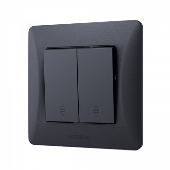 Switch 2 gang 2 way black graphite VIDEX BINERA VF-BNSW2P-BG