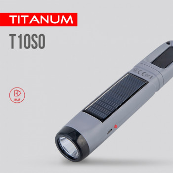 Portable flashlight with solar battery TITANUM TLF-T10SO