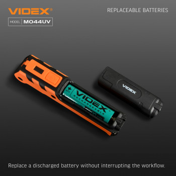 Multipurpose Rechargeable LED Flashlight (switching between Red and UV light) VIDEX VLF-M044UV