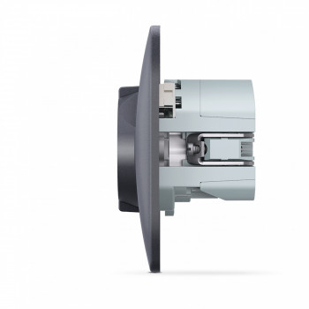 Socket single Schuko/French + (USB-A + USB-C) black graphite VIDEX BINERA VF-BNSK1GUC-BG