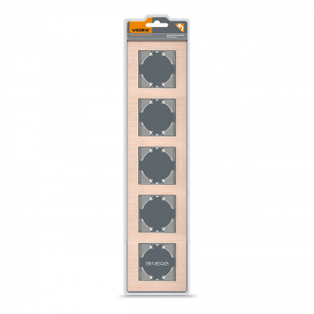Frame copper aluminum 5 gang horizontal VIDEX BINERA VF-BNFRA5H-CP