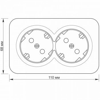 IP20 Double schuko socket, surface mounting, white VIDEX BINERA VF-BNS22G-W