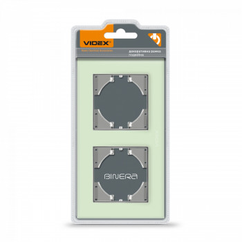 Frame green glass 2 gang horizontal VIDEX BINERA VF-BNFRG2H-GR