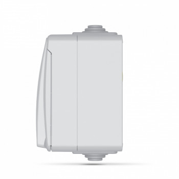 IP65 Schuko socket + switch 2 gang 1 way, surface mounting, Gray VIDEX BINERA VF-BNW32-G