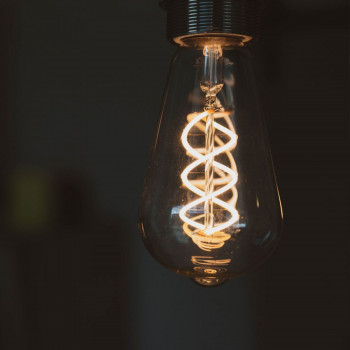 LED Bulb VIDEX-E27-ST64-4W-FIL-DIM-SPIRAL-GRAPHITE-WW