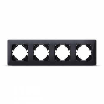 Frame black graphite 4 gang horizontal VIDEX BINERA VF-BNFR4H-BG
