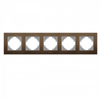Frame chocolate aluminum 5 gang horizontal VIDEX BINERA VF-BNFRA5H-CH