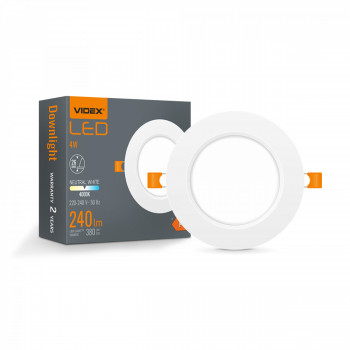 LED Downlight Fixture VIDEX DOWNLIGHT-LED-DLBR-044-4W-NW VLE-DLBR-044