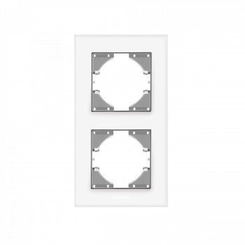 Frame white glass 2 gang vertical VIDEX BINERA VF-BNFRG2V-W