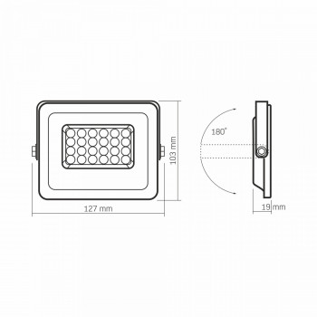 LED Floodlight VIDEX FLOOD-LED-LUCA-20W-NW VLE-F2e-205W