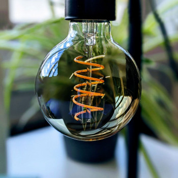 LED Bulb VIDEX-E27-G95-4W-FIL-DIM-SPIRAL-GRAPHITE-WW