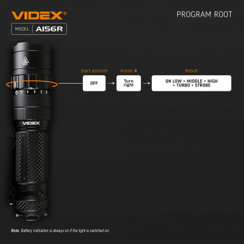 LED Portable Flashlight VIDEX VLF-A156R 1700Lm 6500K