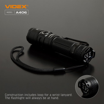 LED Portable Flashlight VIDEX VLF-A406 4000Lm 6500K