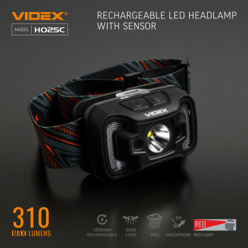 LED Headlamp VIDEX VLF-H025C 310Lm 5000K