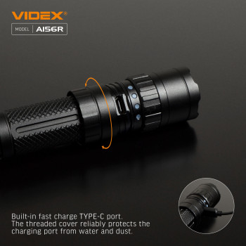 LED Portable Flashlight VIDEX VLF-A156R 1700Lm 6500K