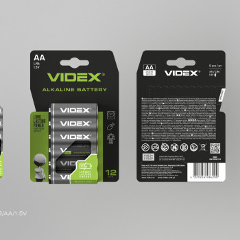 Alkaline battery VIDEX LR6/AA 12pcs Blister Card 1,5V, 2600mAh