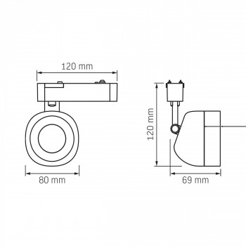 LED Light for Magnetic slim track light system VIDEX VL-TRMS-LA78B Black
