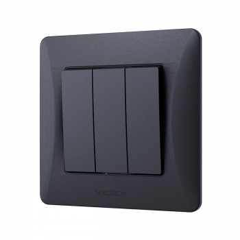 Switch 3 gang black graphite VIDEX BINERA VF-BNSW3-BG
