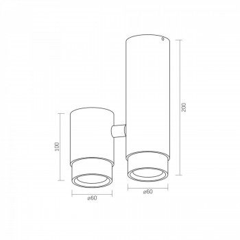 Ceiling spotlight luminaire VIDEX-2XGU10-ARIZA-BLACK VL-SPF07-B