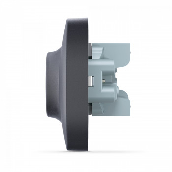 Socket double schuko black graphite VIDEX BINERA VF-BNSK2G-BG