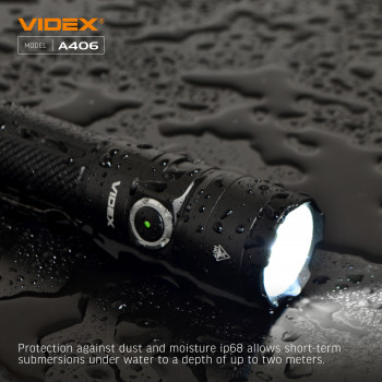 LED Portable Flashlight VIDEX VLF-A406 4000Lm 6500K