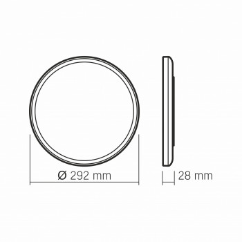 LED Ceiling Light VIDEX LED-CEILING-DL3R-18W-BLACK-4K VL-DL3R-184B