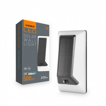 LED Solar Wall Light with motion sensor IP54 VIDEX VL-BHSO-003-S 500Lm 5000K