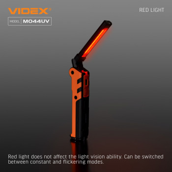 Multipurpose Rechargeable LED Flashlight (switching between Red and UV light) VIDEX VLF-M044UV