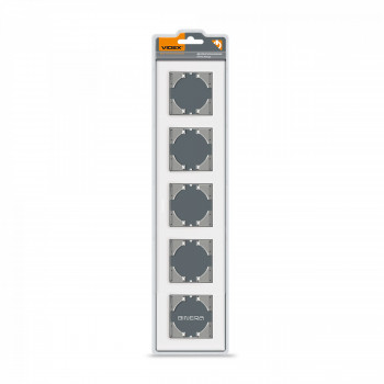 Frame white glass 5 gang horizontalя VIDEX BINERA VF-BNFRG5H-W