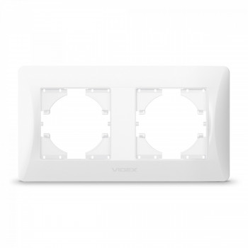 Frame white 2 gang horizontal VIDEX BINERA VF-BNFR2H-W