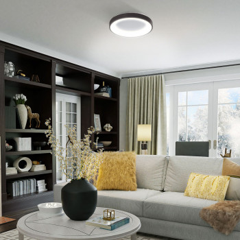 LED DIMMABLE PENDANT LUMINAIRE WITH REMOTE CONTROL VIDEX LED-EDGE-RC-RGB-72W-BLACK VLE-ERC-RGB-72B