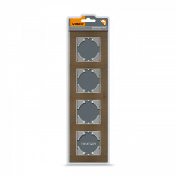 Frame chocolate aluminum 4 gang horizontal VIDEX BINERA VF-BNFRA4H-CH