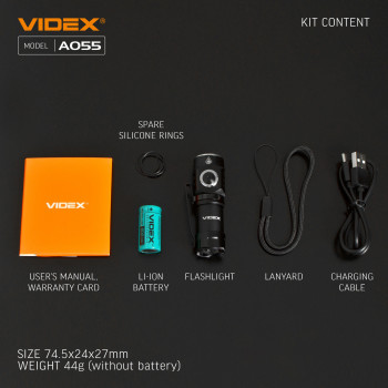 LED Portable Flashlight VIDEX VLF-A055 600Lm 5700K