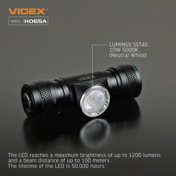 LED Headlamp VIDEX VLF-H065A 1200Lm 5000K