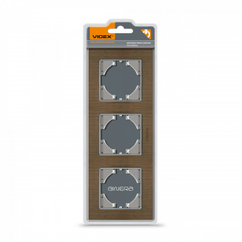 Frame chocolate aluminum 3 gang horizontal VIDEX BINERA VF-BNFRA3H-CH