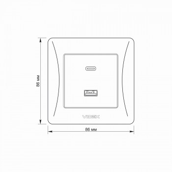 Socket USB-A + Type-C, Fast charging 20W white VIDEX BINERA VF-BNCHRUC20-W