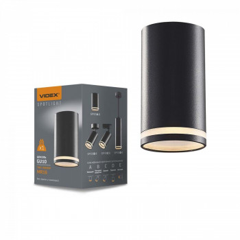 Ceiling spotlight luminaire VIDEX-GU10-CARMELO-BLACK VL-SPF05A-B