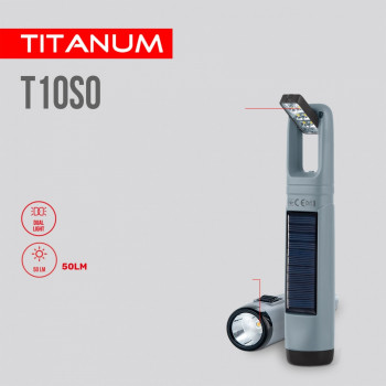 Portable flashlight with solar battery TITANUM TLF-T10SO