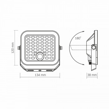 LED Solar Floodlight with motion sensor VIDEX VL-FSO4-205-S 1400Lm 5000K