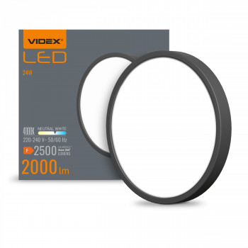 LED Surface Downlight Fixture VIDEX DOWNLIGHT-LED-DLRS-BLACK-24W-NW VLE-DLRS-244B