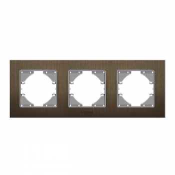 Frame chocolate aluminum 3 gang horizontal VIDEX BINERA VF-BNFRA3H-CH