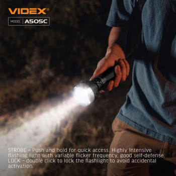LED Portable Flashlight VIDEX VLF-A505C 5500Lm 5000K
