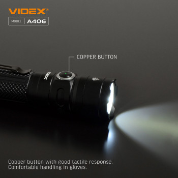 LED Portable Flashlight VIDEX VLF-A406 4000Lm 6500K