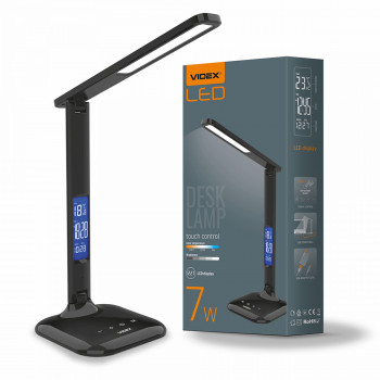 LED Dimmable Desk Lamp 7W VIDEX DESK-LAMP-RIO-BLACK VLE-TF05B