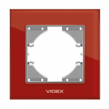 Frame red glass single horizontal VIDEX BINERA VF-BNFRG1H-RD