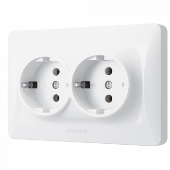 Socket double schuko white VIDEX BINERA VF-BNSK2G-W