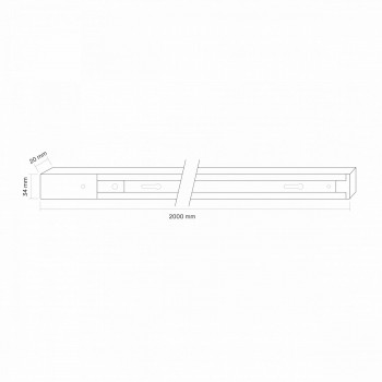 1-Phase Busbar VIDEX 2m White VLE-TRF002-W