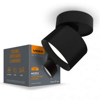 Ceiling spotlight luminaire VIDEX for GX53 lamp VL-SPF18B-B